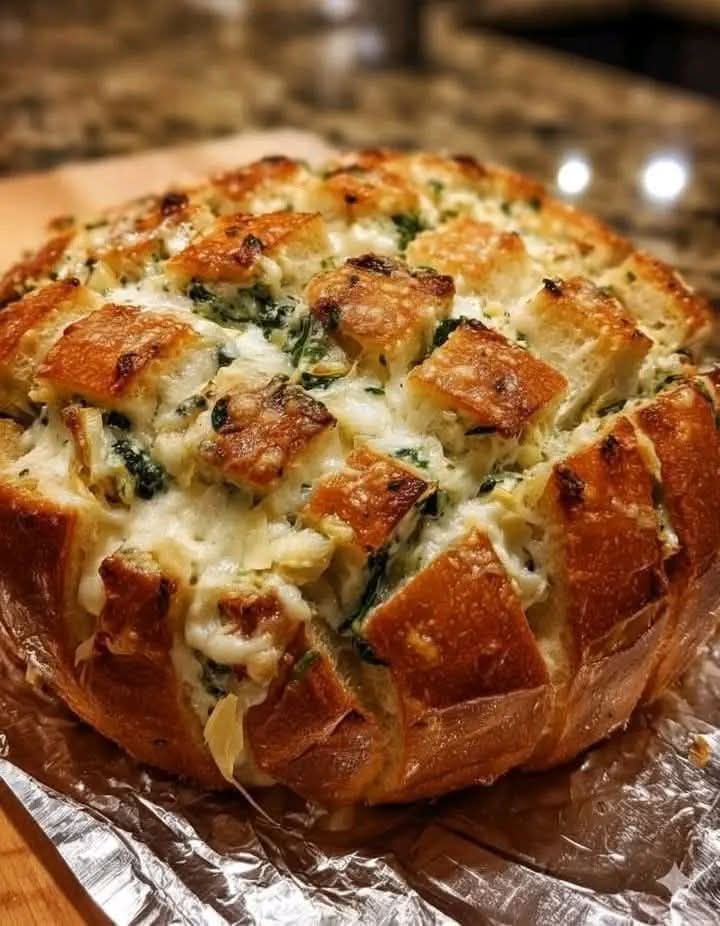 Spinach Artichoke Pull Apart Bread