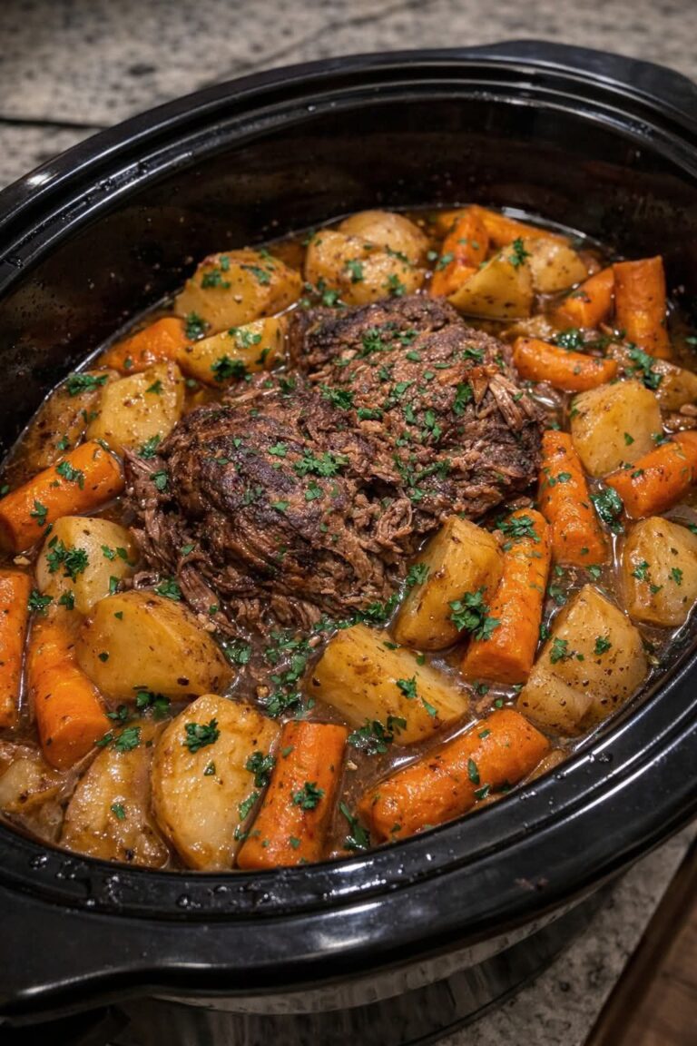 Classic Pot Roast with Carrots and Potatoes 