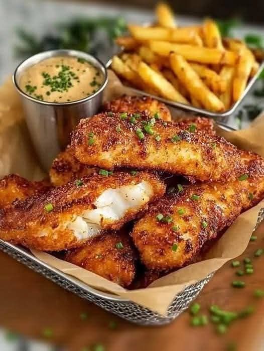 Air Fryer Crispy Fish and Chips