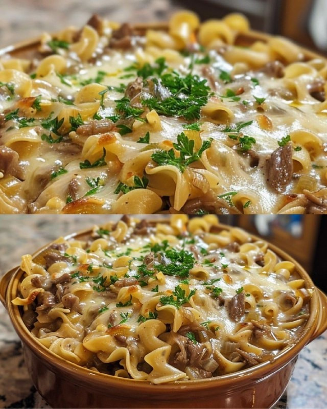 Makaron z wołowiną i francuską cebulą Link znajdziesz w komentarzu