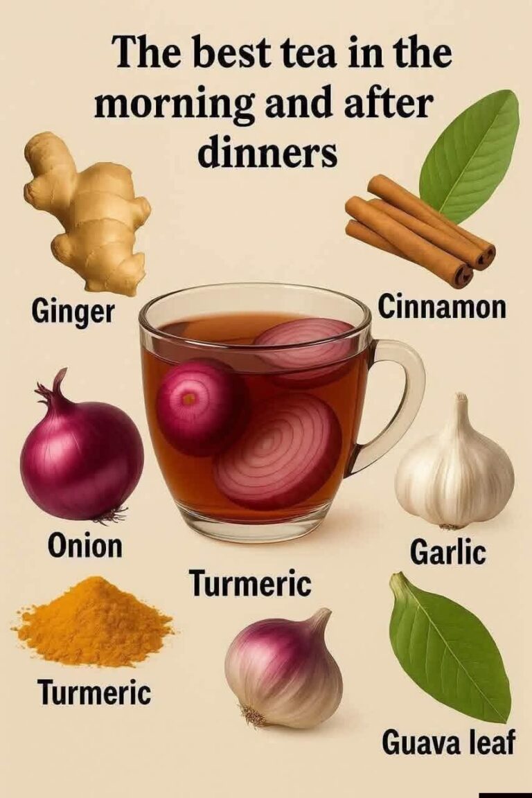 The best tea in the morning and after dinners Garlic and turmeric and onion and ginger and cinnamon and guava leaf