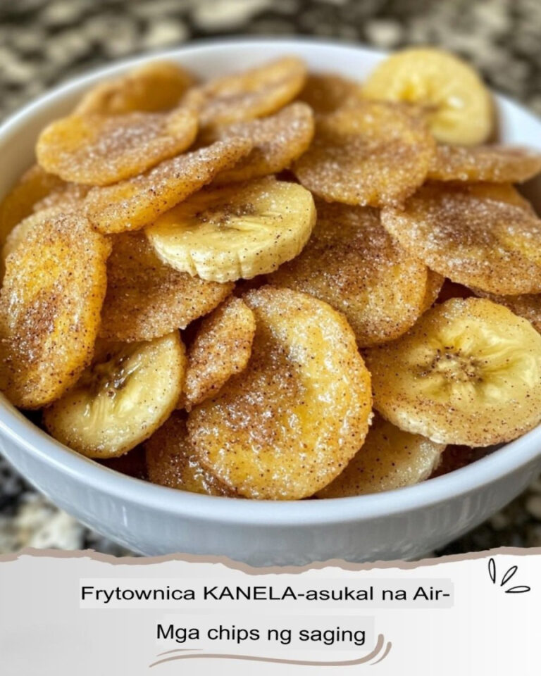 Chipsy bananowe z cynamonem i cukrem do smażenia na powietrzu…