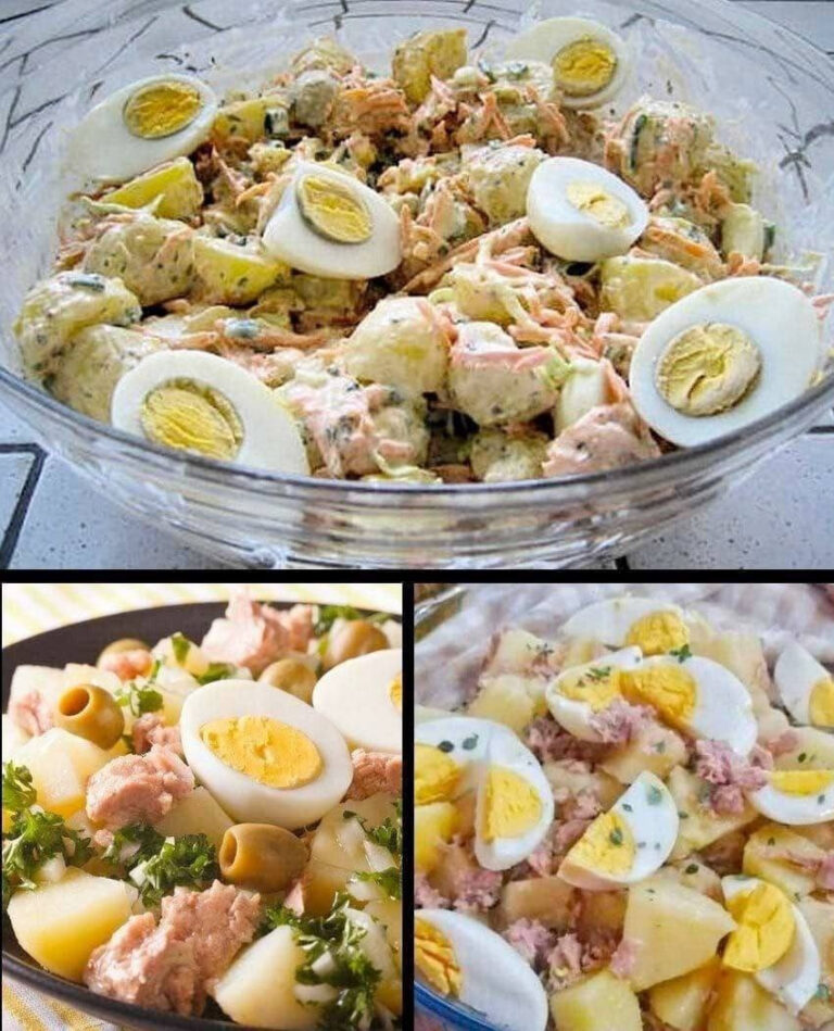 Przepis na sałatkę ziemniaczaną z tuńczykiem i świeżymi jajkami w pierwszym komentarzu