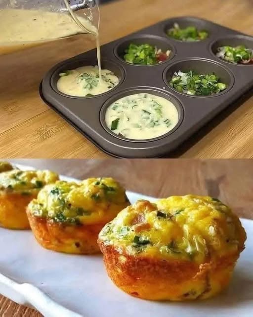 4-Ingredient Egg & Green Onion Breakfast Muffins
