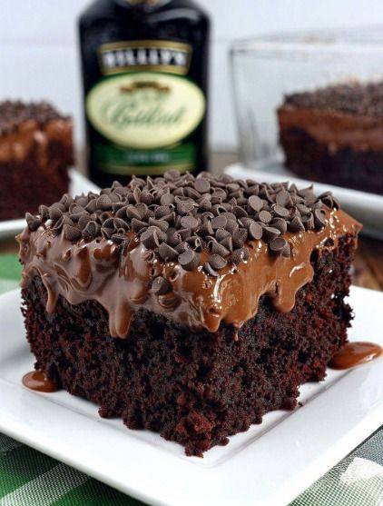 The “Stay Awhile” Chocolate Bailey’s Poke Cake