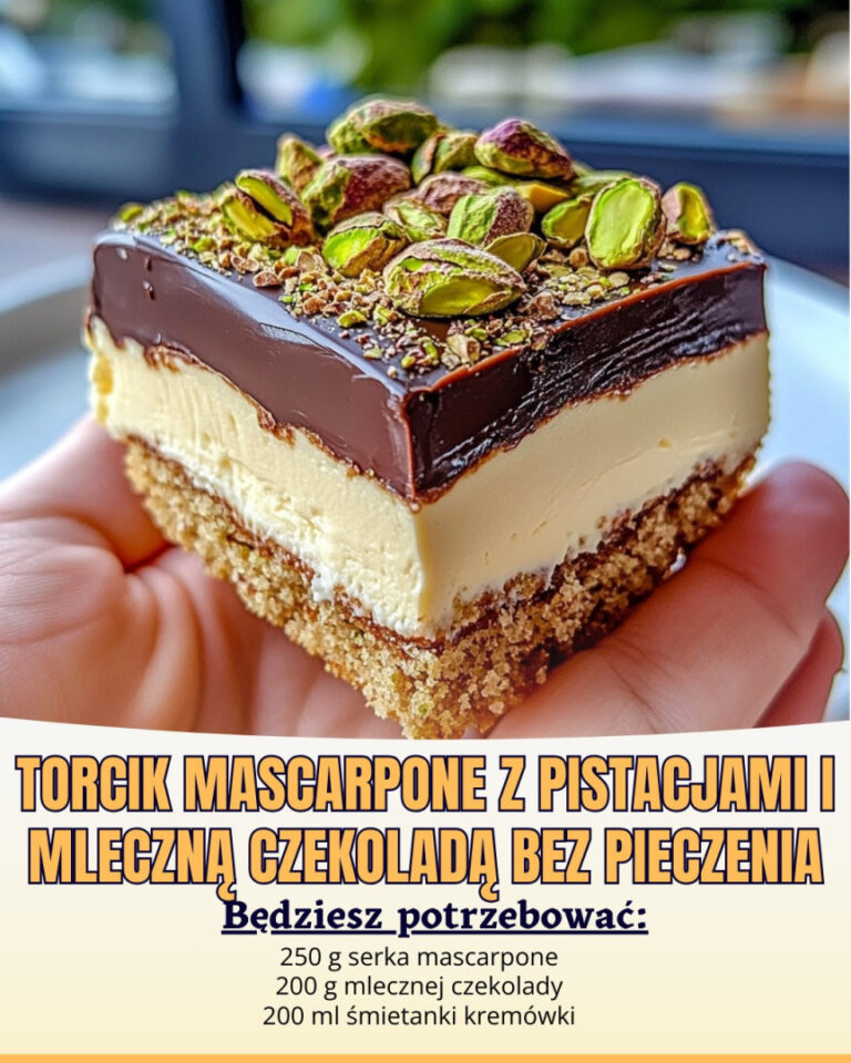Torciak Mascarpone z Pistacjami i Mleczną Czekoladą Bez Pieczenia 👇👇👇