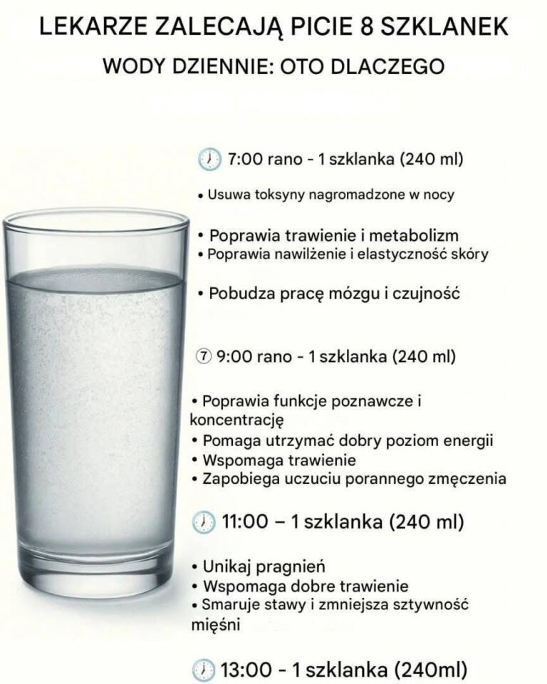 Dlaczego warto pić 8 szklanek wody dziennie?