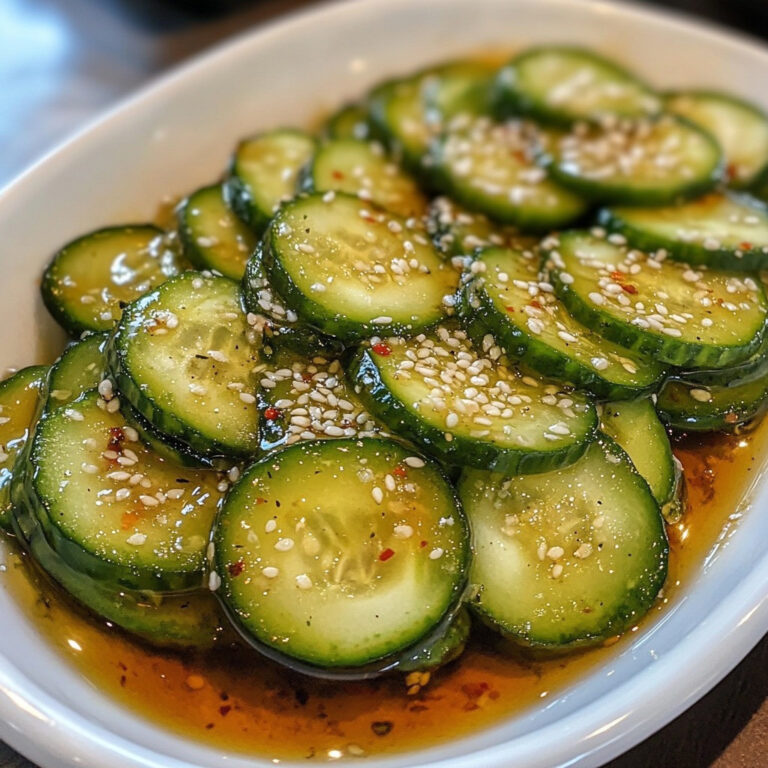 Sałatka ogórkowa w sosie słodko-kwaśnym z ziarnami sezamu – lekka, orzeźwiająca i smaczna! 👇👇👇