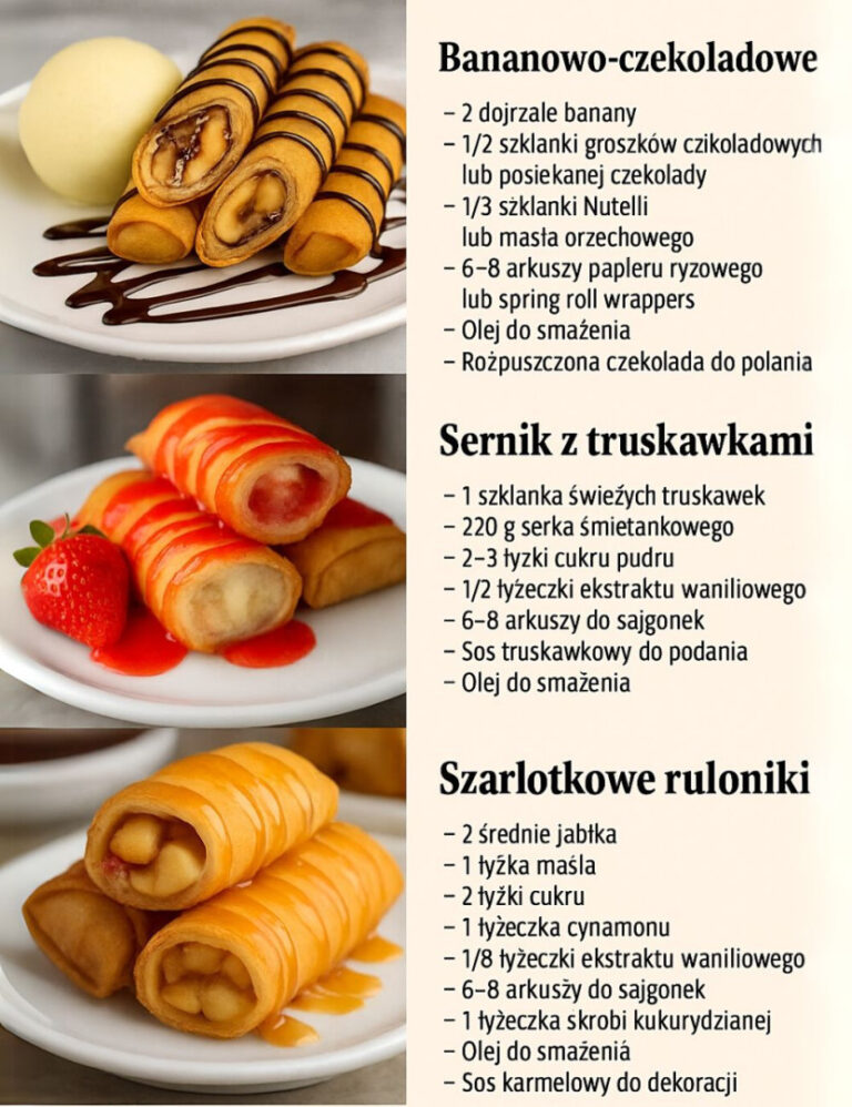 🍌 Bananowo-czekoladowe zawijaski – szybki deser, który zachwyci każdego! 🍫🥰👇👇👇👇 #fblifestyle