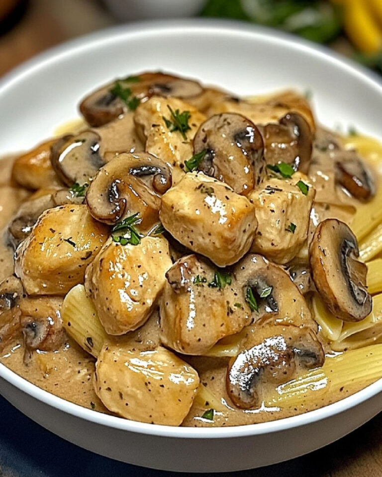 Delikatny Kurczak z Makaronem w Sosie Grzybowym 👇👇👇