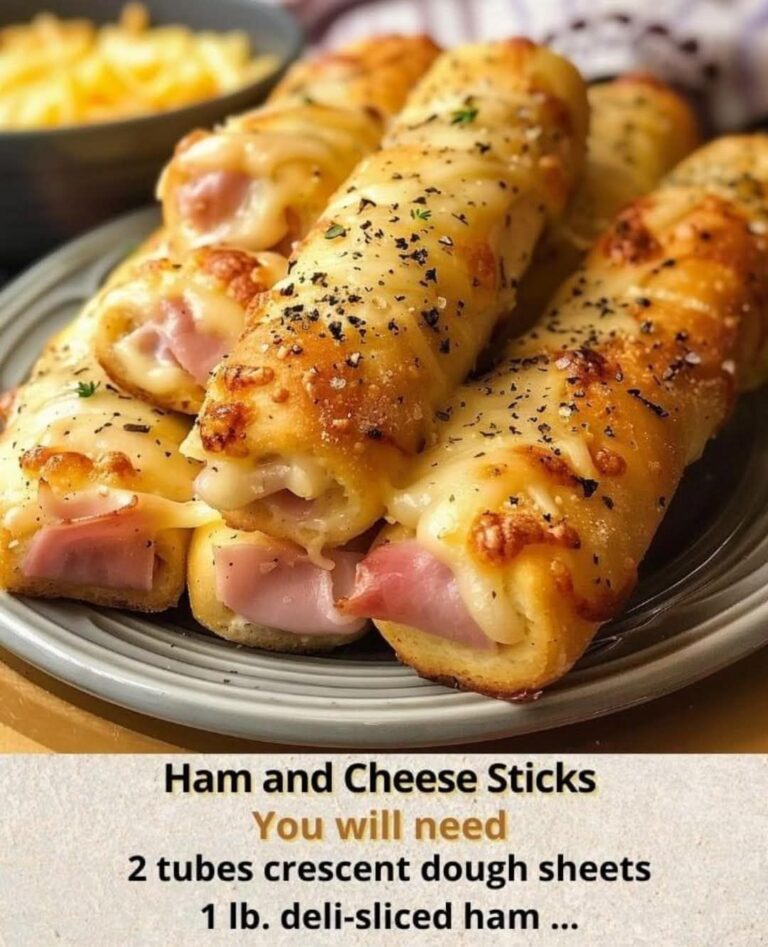 Crescent Rolls Filled with Ham and Melted Cheese