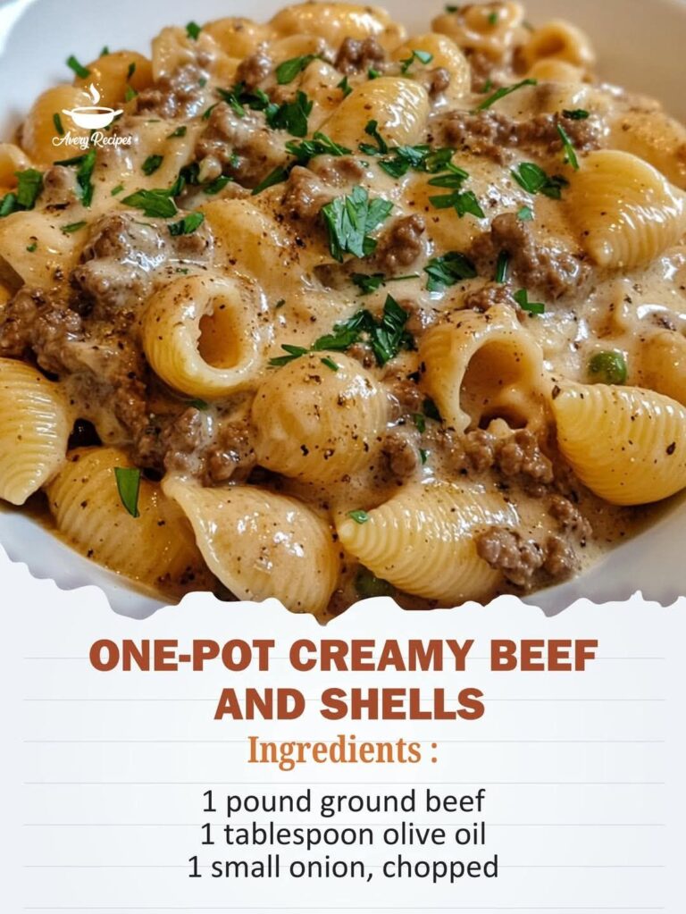 One-Pot Creamy Beef and Shells