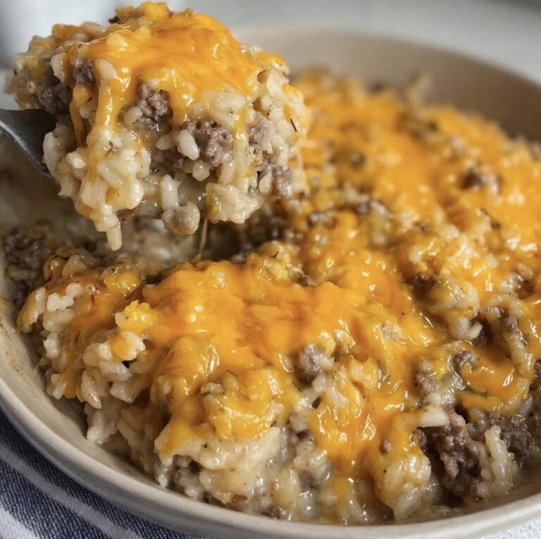 Cheesy Ground Beef Rice Casserole