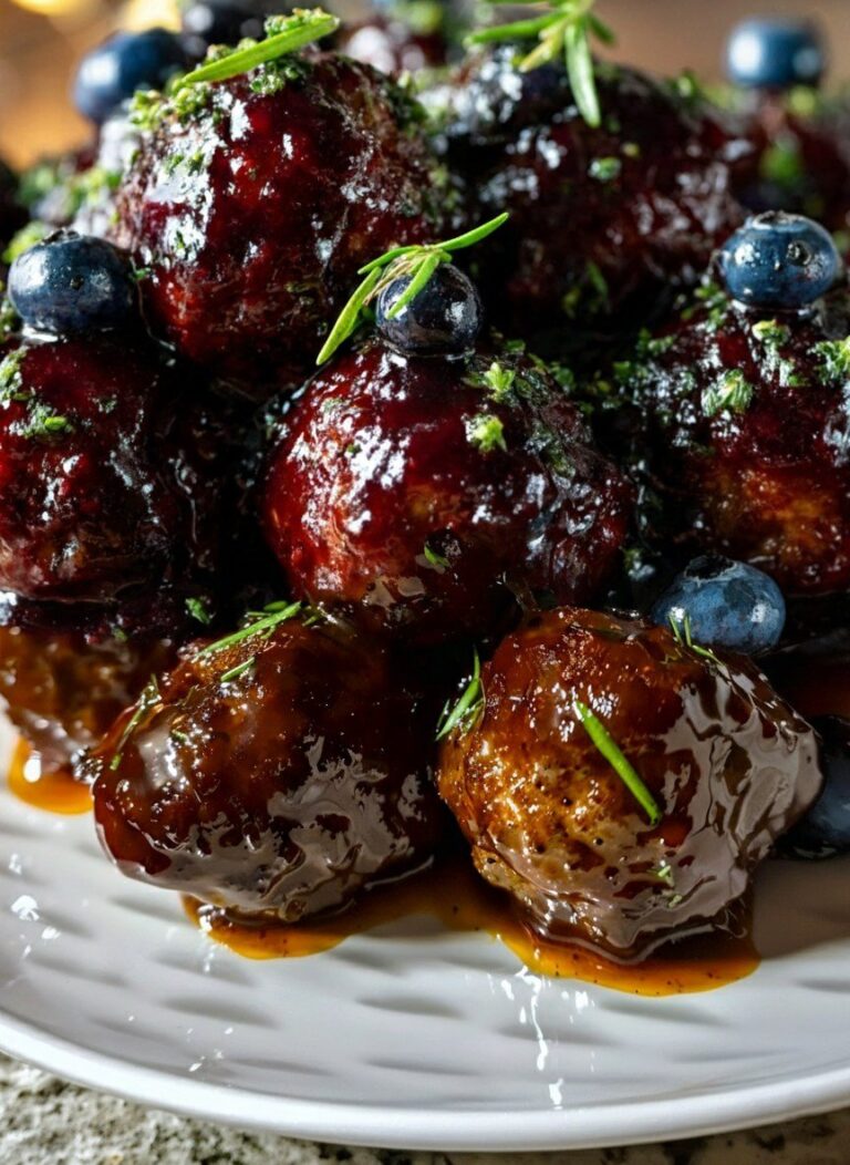 Blueberry-Bourbon Festive Meatballs