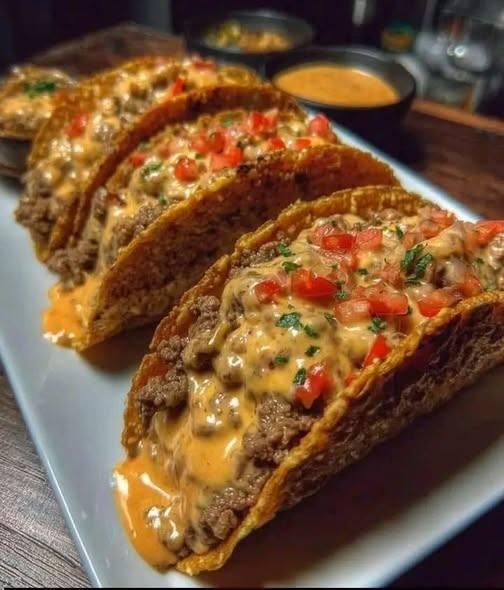 Creamy Cheesy Beef Tacos high protein
