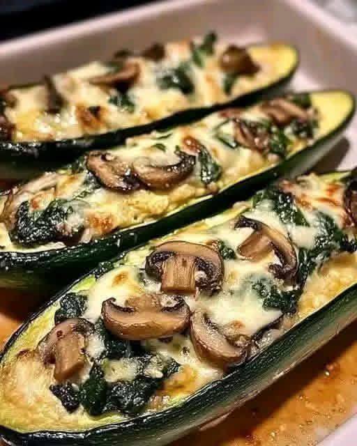 Spinach, Mushroom, and Ricotta Stuffed Zucchini Boats Ingredients