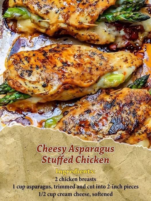 Cheesy Asparagus Stuffed Chicken
