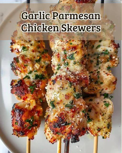  Grilled Garlic Parmesan Chicken Skewers