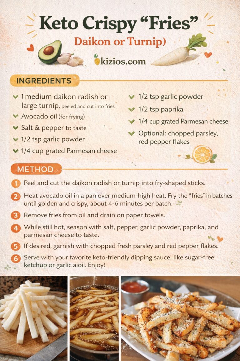 Keto Crispy “Fries” (Daikon or Turnip)