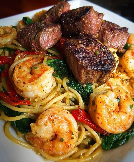 Garlic Butter Steak & Shrimp Pasta (Ultimate Surf & Turf)