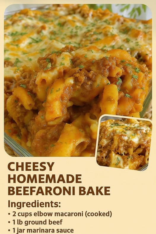 Cheesy Homemade Beefaroni Bake Ingredients