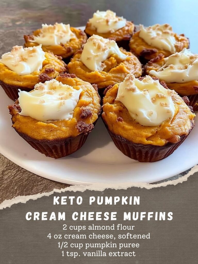 Keto Pumpkin Cream Cheese Muffins