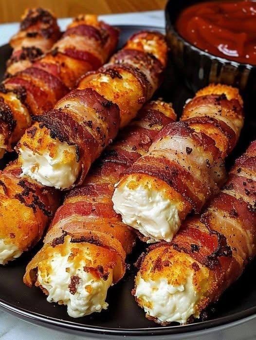 Bacon-Wrapped Cheese Sticks